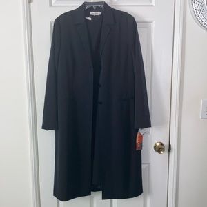 Calvin Klein Collection Italy Virgin Wool Navy Blue 2-pc Dress & Coat 10 NWT